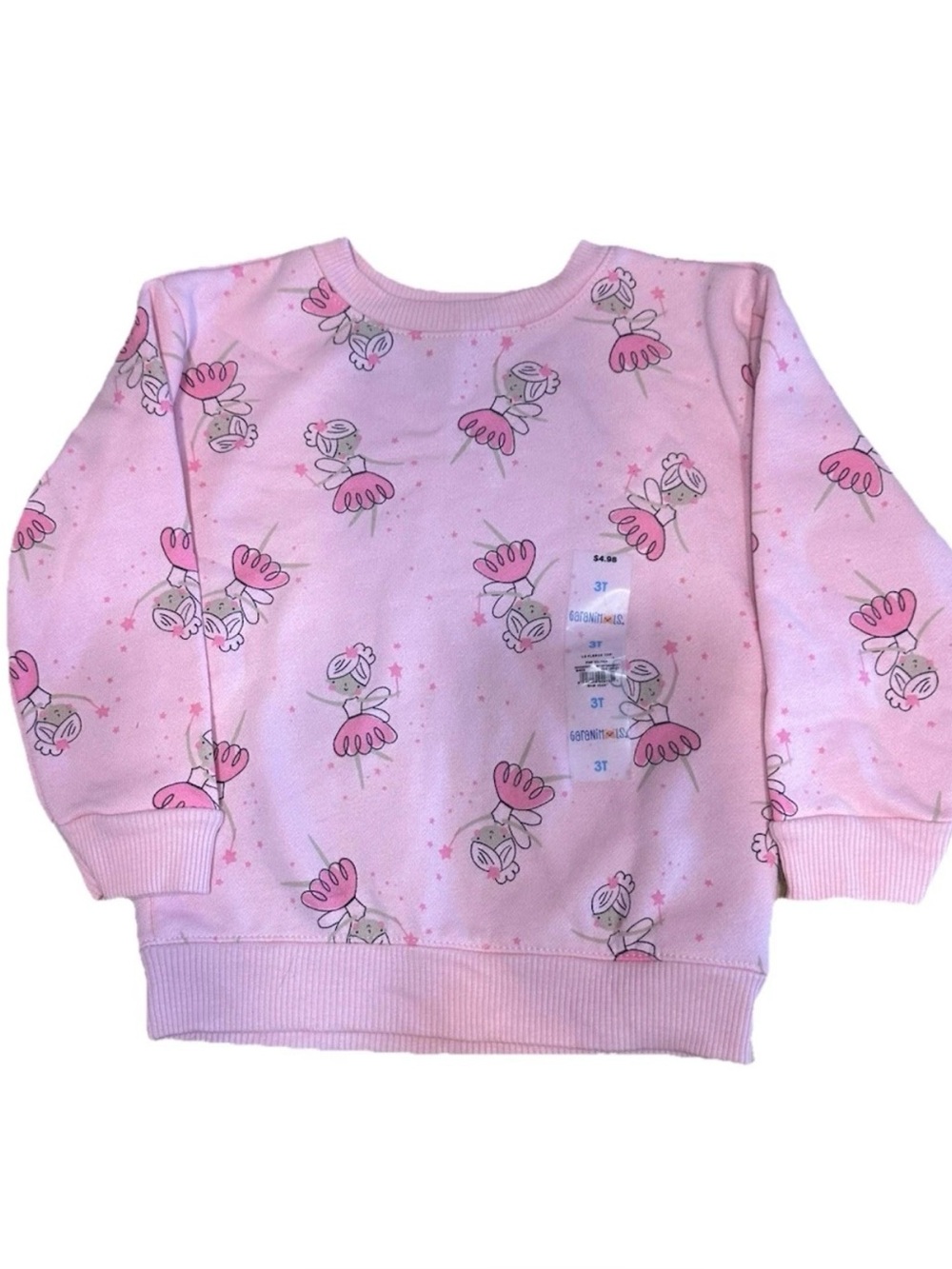 Garanimals Girls 3T Pink Fairy Fleece Sweatshirt Pullover NWT Pink Floral Ballet
